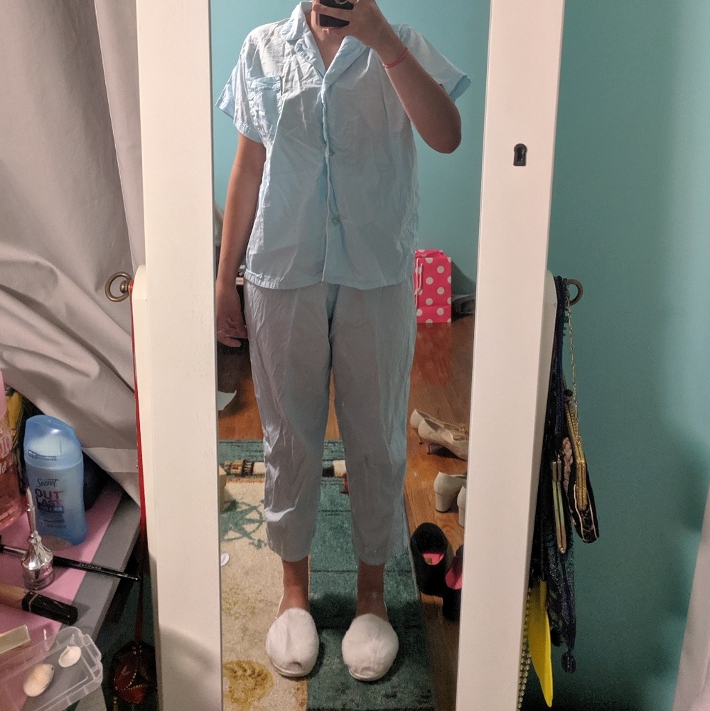 Vintage light blue pajama set